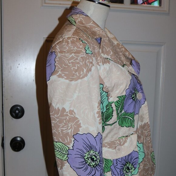 Ann Taylor Loft women's blazer coat size 4 pretty floral pattern - Picture 3 of 9